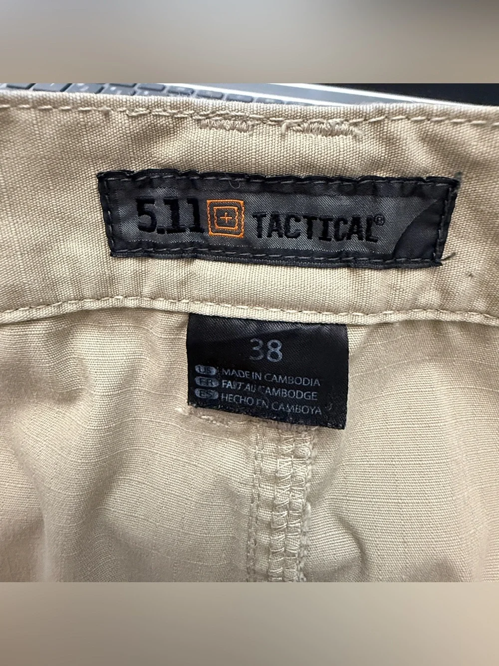 5.11 Tactical Men’s Cargo Shorts Size 38 Khaki Tan Ripstop Utility 9” Inseam
